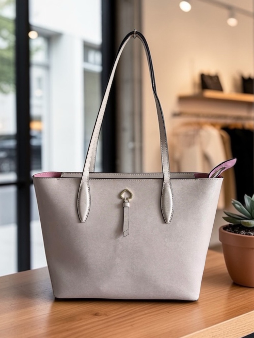 kate spade Gray Leather Tote with Front Slip Pocket - Picture 16 of 16